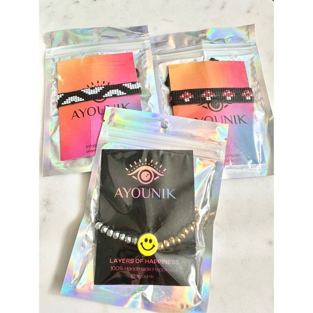 AYOUNIK Handmade Beaded Bracelet Set (3) ✨ Boho Stack Friendship Bracelets NWT